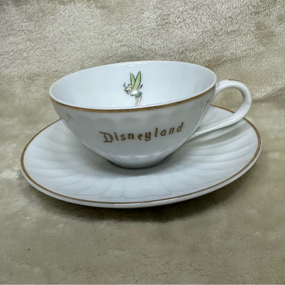 Vintage Disneyland Tea Cup & Saucer Featuring Tinkerbell and the Castle - Picture 2 of 10